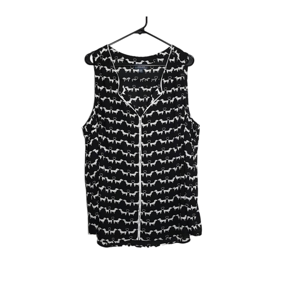 Modcloth | weiner dog sheer sleeveless top 2X plus - Picture 2 of 13